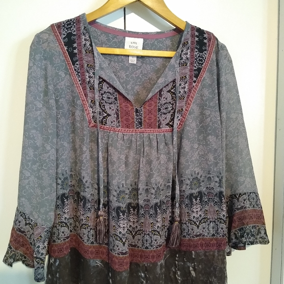 Knox Rose Tops - Knox Rose sheer boho blouse S